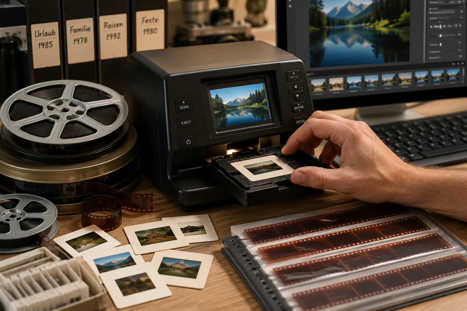 Filmscanner am Arbeitsplatz
